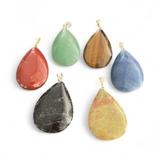 TEAR DROP GEMSTONE PENDANTS