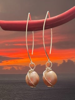 PINK FRESH WATER WIR EARINGS