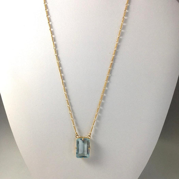 AQUAMARINE FACETED SOLITAIRE NECKLACE --- SOLD OUT - Crystals & Gems Gallery 