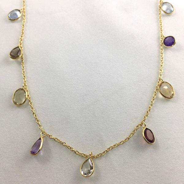 FACETED TEARDROP GEMSTONE NECKLACE - Crystals & Gems Gallery
