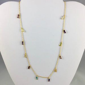 FACETED MIXED GEMSTONE NECKLACE IN 14KT GF - Crystals & Gems Gallery 