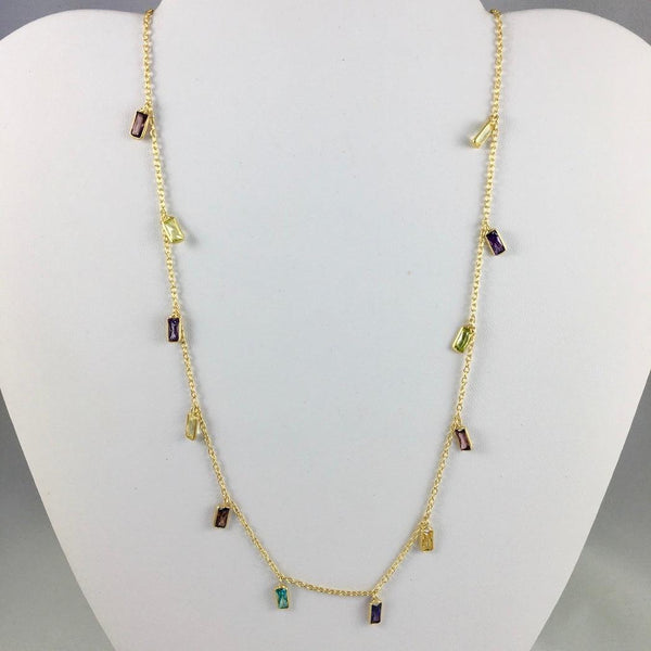 FACETED MIXED GEMSTONE NECKLACE IN 14KT GF - Crystals & Gems Gallery
