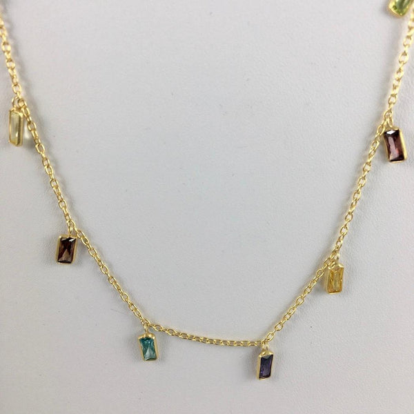 FACETED MIXED GEMSTONE NECKLACE IN 14KT GF - Crystals & Gems Gallery