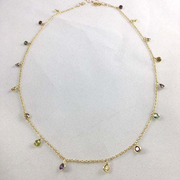 MIXED FACETED ROUND GEMSTONE NECKLACE - Crystals & Gems Gallery