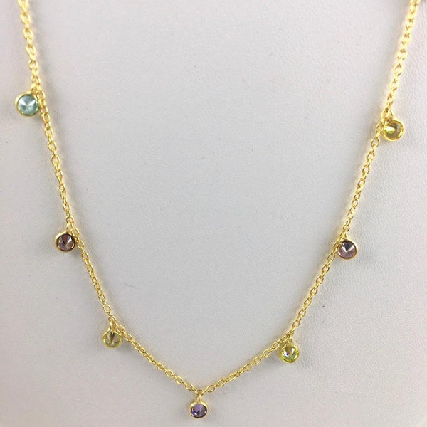 MIXED FACETED ROUND GEMSTONE NECKLACE - Crystals & Gems Gallery
