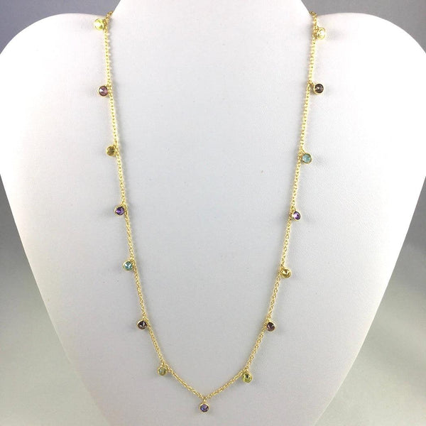 MIXED FACETED ROUND GEMSTONE NECKLACE - Crystals & Gems Gallery