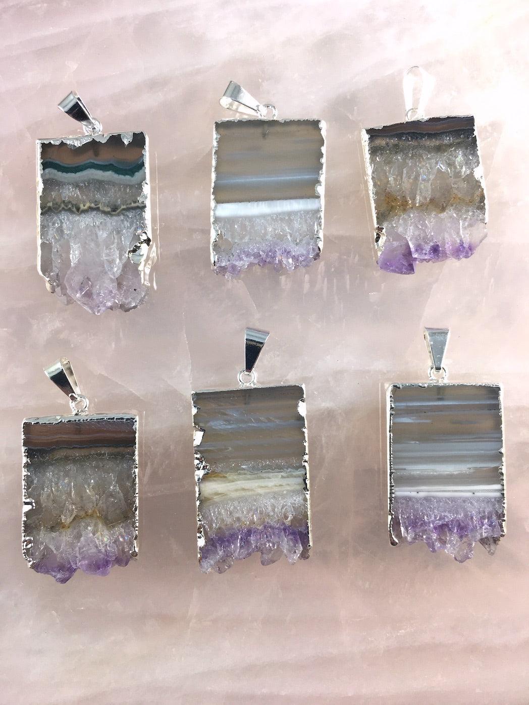 Amethyst slice pendant online