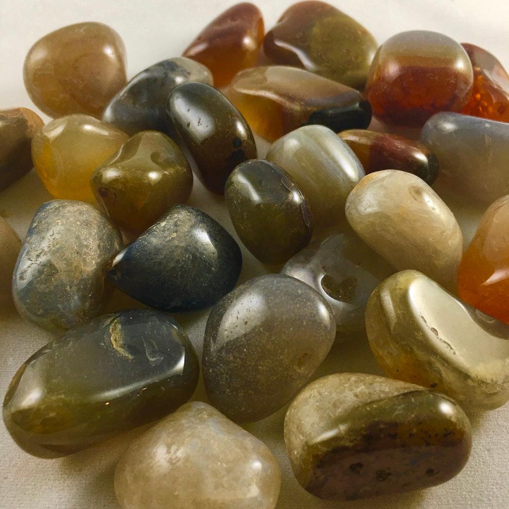 BROWN AGATE TUMBLED STONE - Crystals & Gems Gallery
