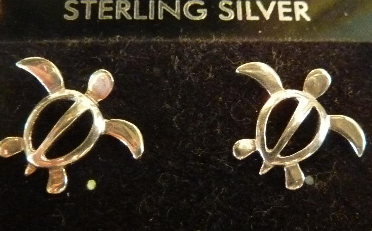 STERLING SILVER TURTLE EARING STUDS - Crystals & Gems Gallery