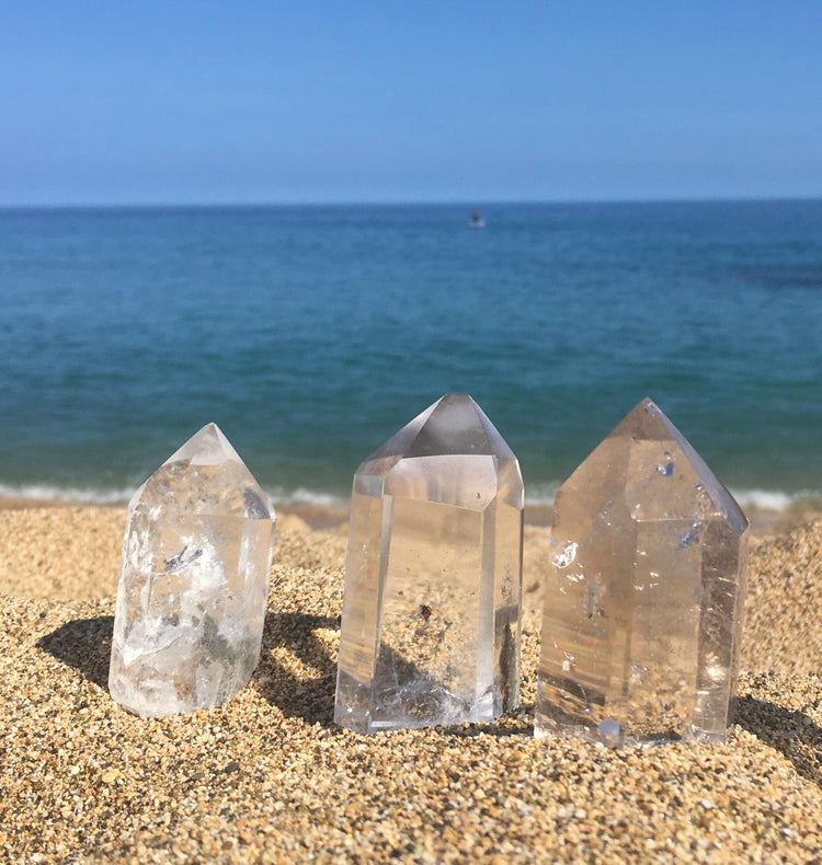 clear quartz crystals