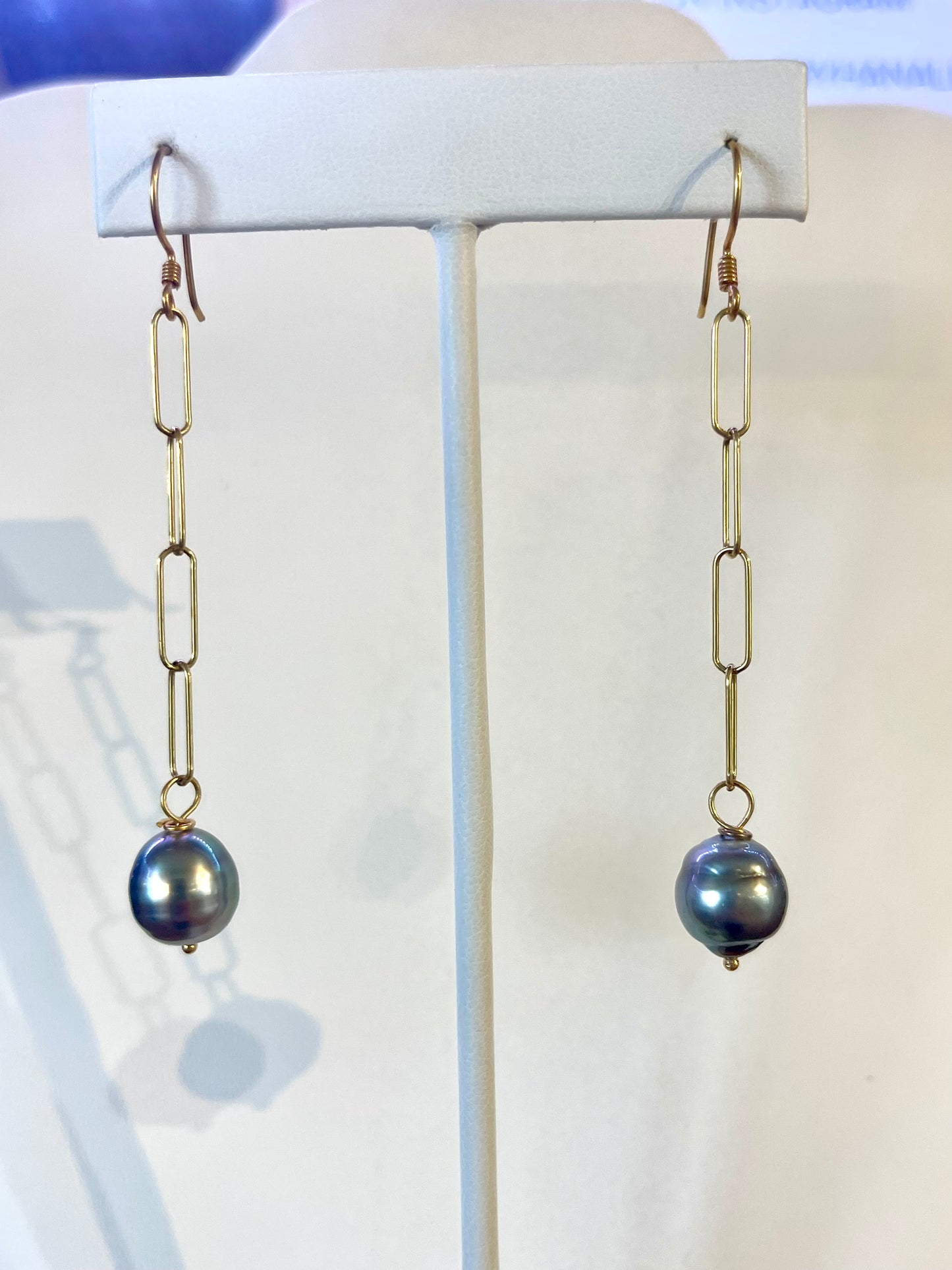 TAHITIAN PEARL  EARINGS - PILIKOA