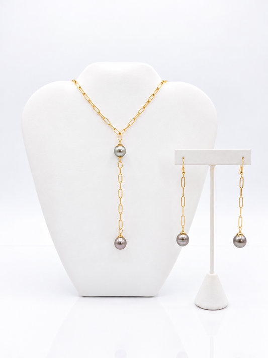 KAUAI PEARL CASCADE NECKLACE- TAHITIAN PEARL JEWELRY
