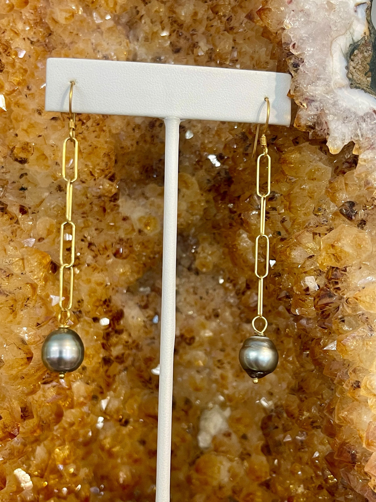 TAHITIAN PEARL  EARINGS - PILIKOA