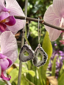 AGATE GEODE EARING -SILVER