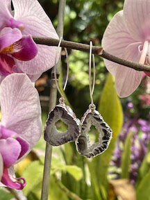 Agate Geode Earings Silver