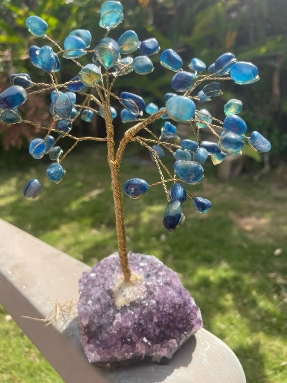 LARGE WIRE GEMSTONE TREES