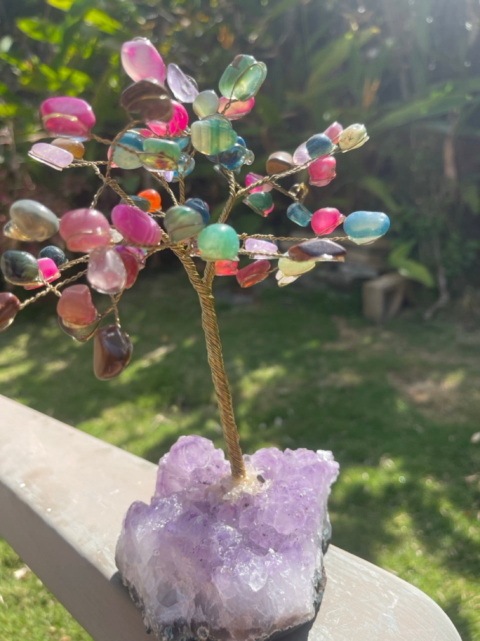 LARGE WIRE GEMSTONE TREES