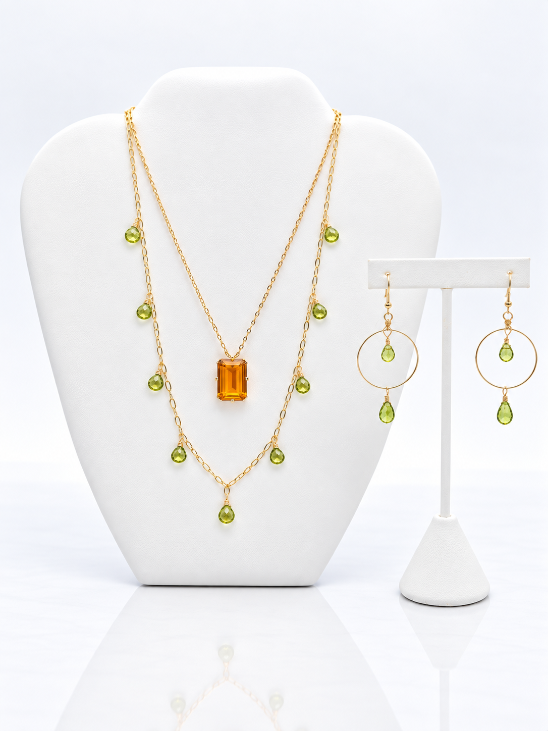 Peridot  Briollete  Necklace