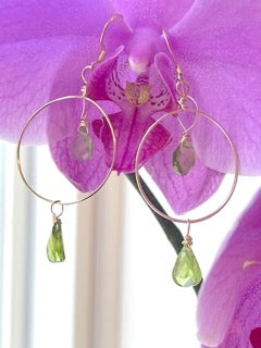 PERIDOT HOOPS EARINGS