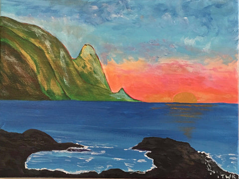 Queen's Bath Kauai Painting - Crystals & Gems Gallery 