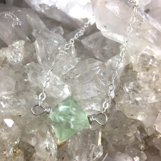FLUORITE OCTAHEDRON NECKLACE - Crystals & Gems Gallery 