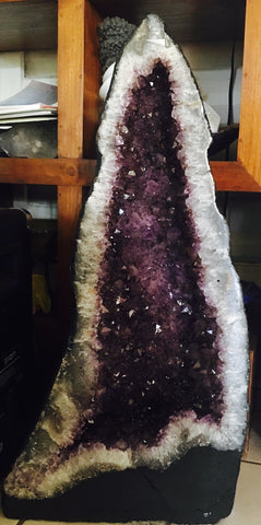 Amethyst geode with nice color and crystals