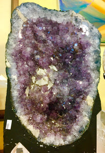amethyst geode with calcite