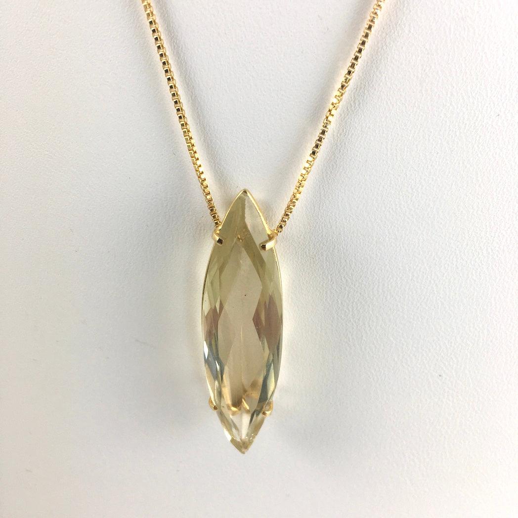 FACETED  MARQUISE  CUT CITRINE  NECKLACE
