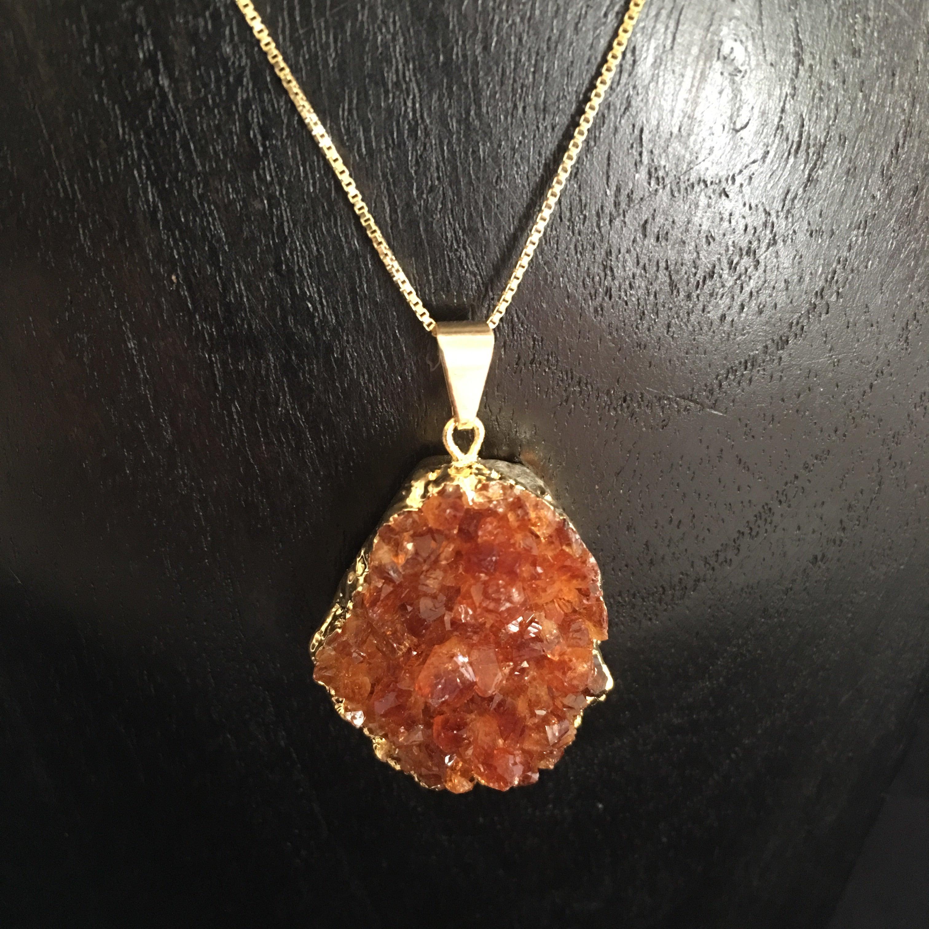 CITRINE DRUZE PENDANT