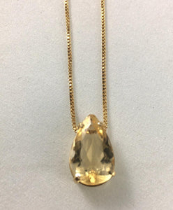 FACETED CITRINE SOLITAIRE NECKLACE