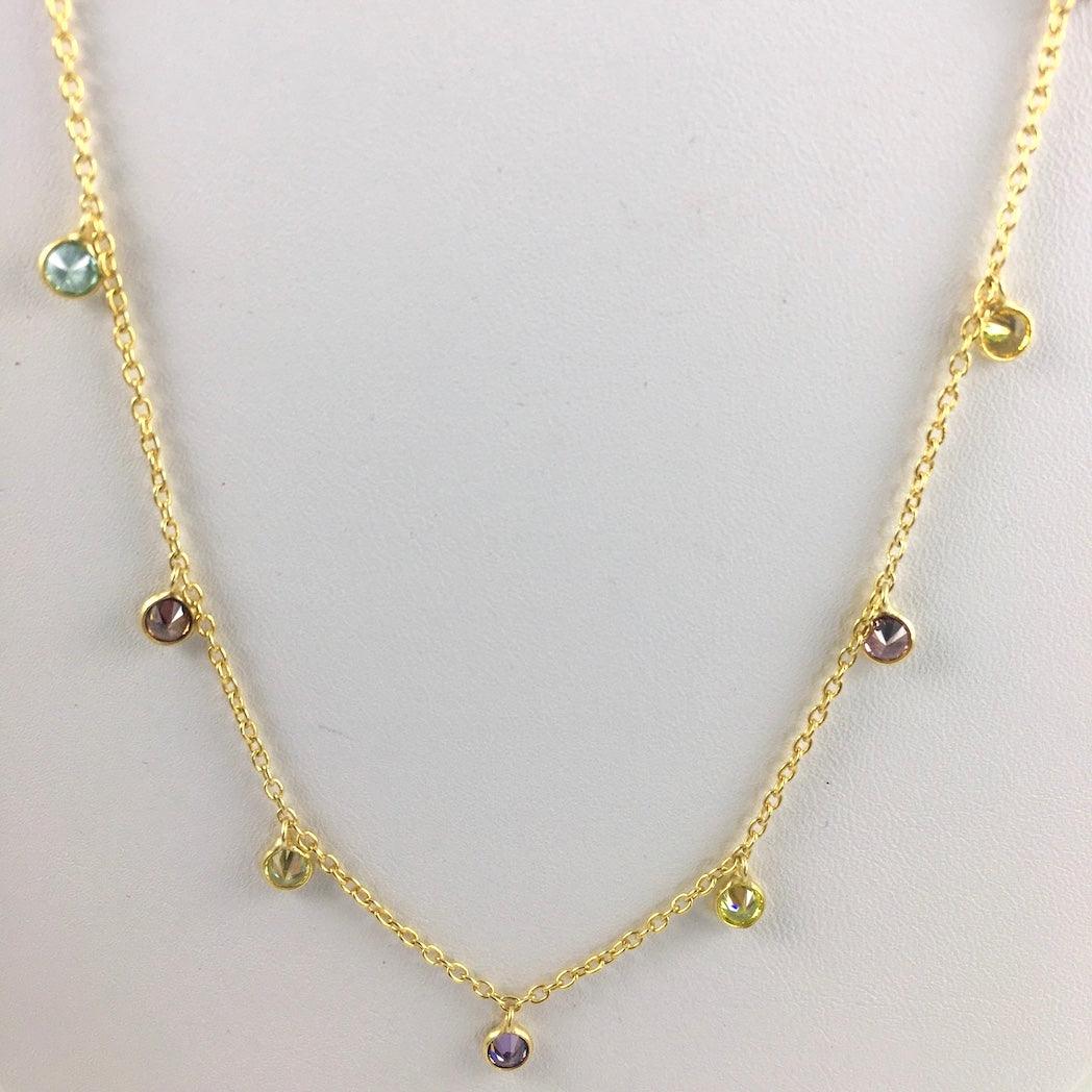 MIXED FACETED ROUND GEMSTONE NECKLACE - Crystals & Gems Gallery 