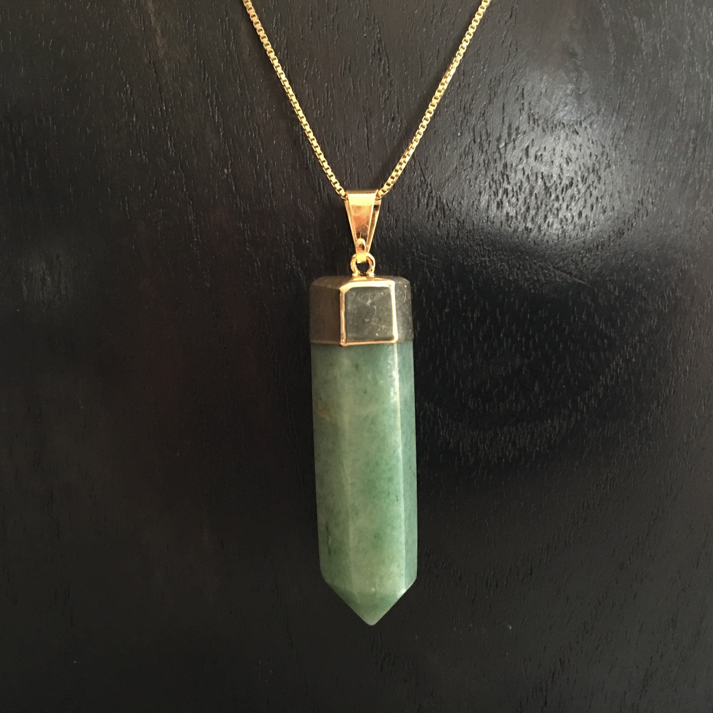 green aventurine point pendant