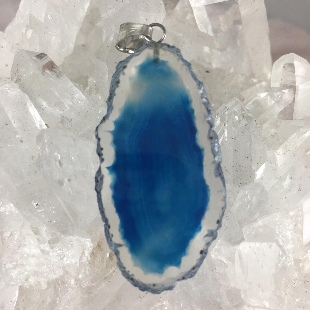 BLUE AGATE PENDANT - Crystals & Gems Gallery 