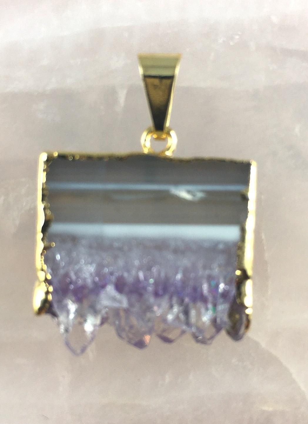AMETHYST SLICE PENDANT - Crystals & Gems Gallery 