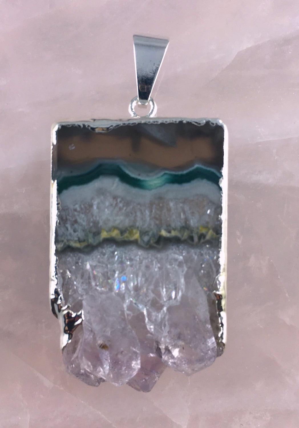 AMETHYST SLICE PENDANT - Crystals & Gems Gallery 