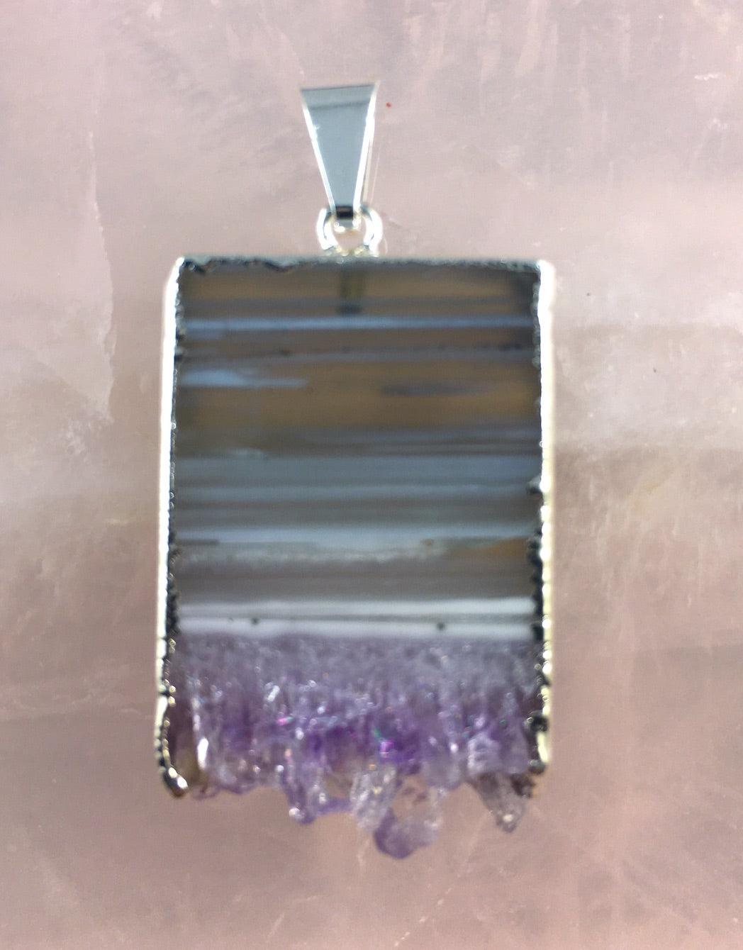 AMETHYST SLICE PENDANT - Crystals & Gems Gallery 