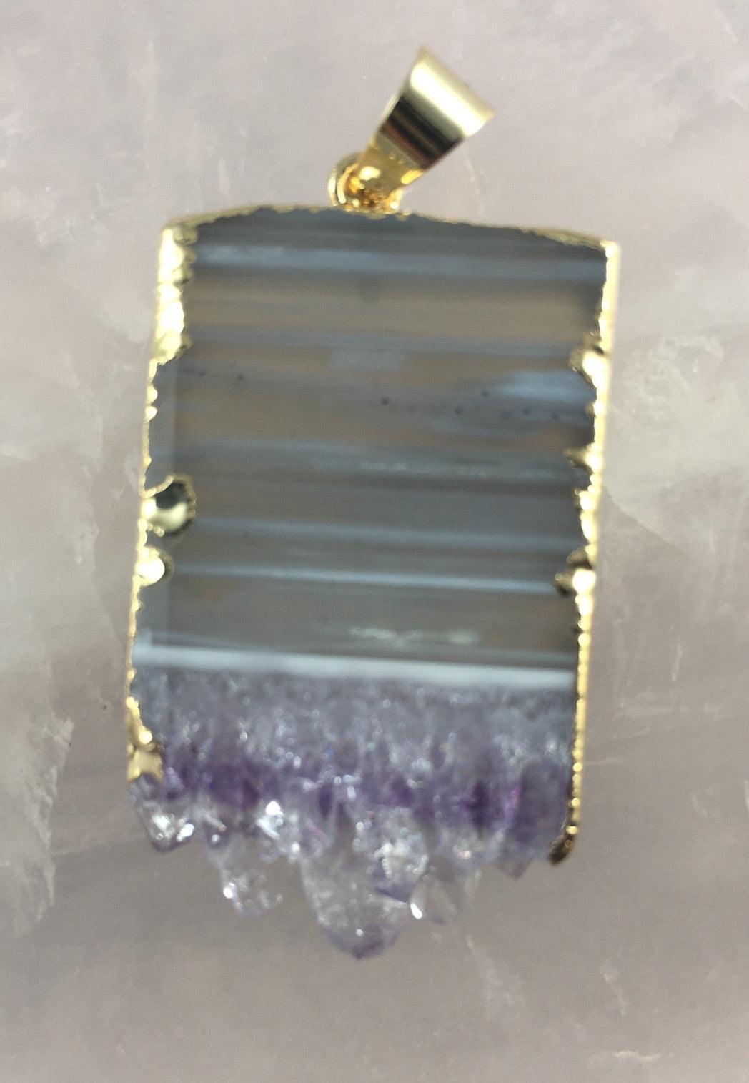 AMETHYST SLICE PENDANT - Crystals & Gems Gallery 