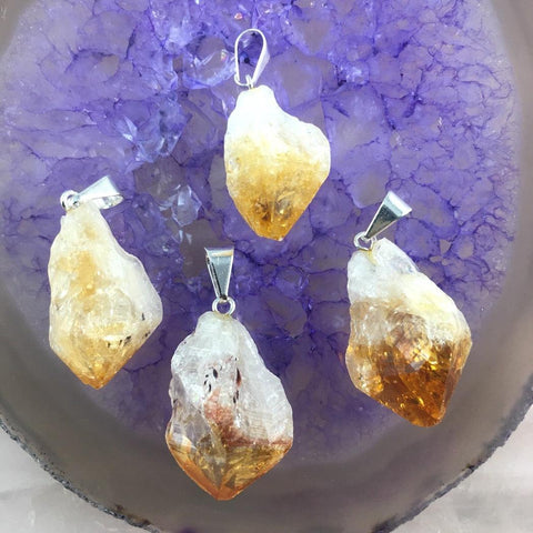 CITRINE NATURAL POINT PENDANT - Crystals & Gems Gallery 