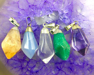 MIXED GEMSTONE POINT PENDANTS - Crystals & Gems Gallery 