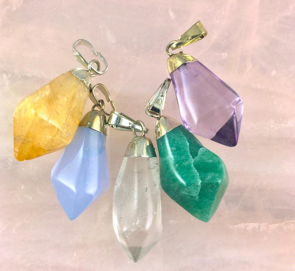 MIXED GEMSTONE POINT PENDANTS - Crystals & Gems Gallery 
