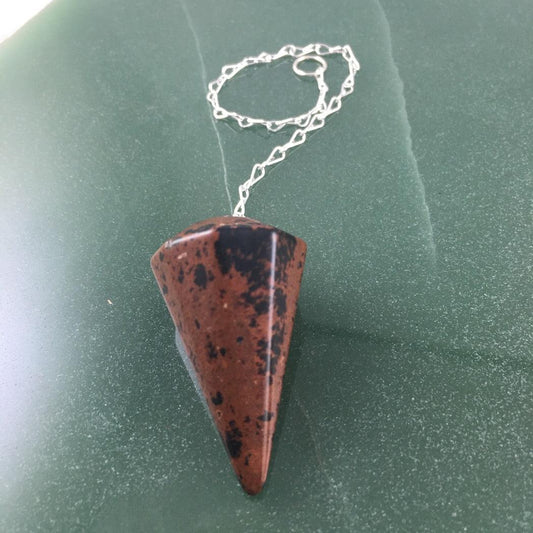 MAHOGANY OBSIDIAN PENDULUM - Crystals & Gems Gallery 