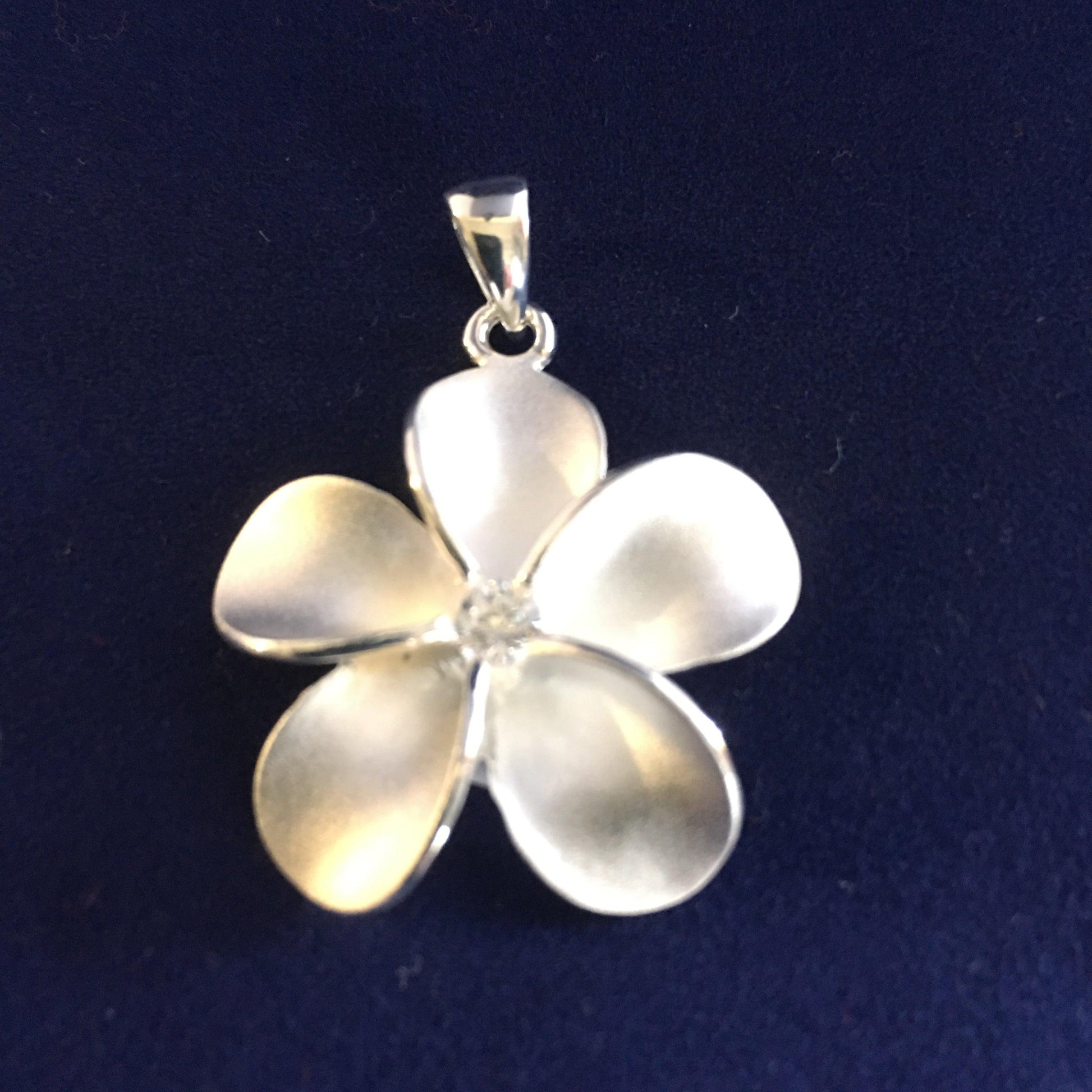STERLING SILVER PLUMERIA PENDANT