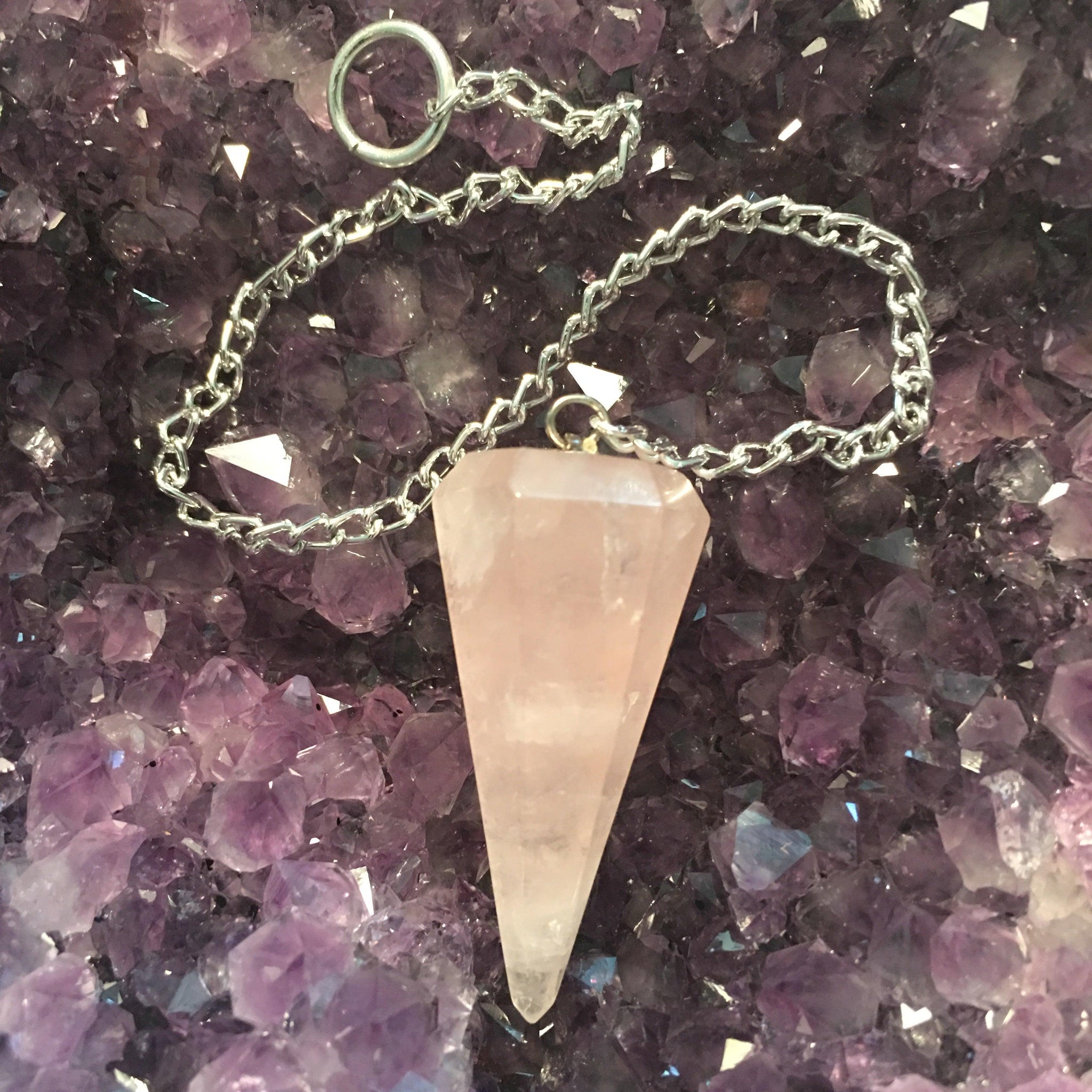 Rose Quartz Pendulum - Crystals & Gems Gallery 