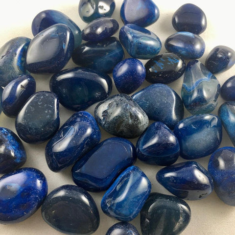 BLUE AGATE TUMBLED STONE - Crystals & Gems Gallery 