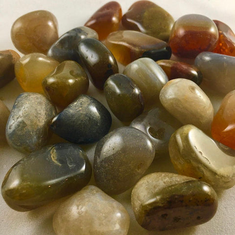 BROWN AGATE TUMBLED STONE - Crystals & Gems Gallery 